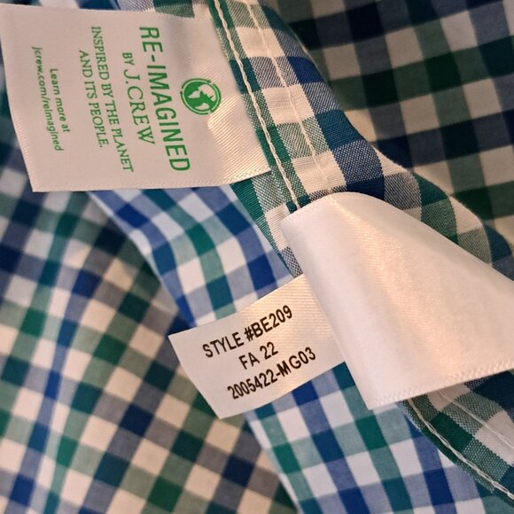 J. Crew Men's L Slim Untucked Flex Washed Long Sleeve Plaid Shirt Style #BE209 - Picture 8 of 13